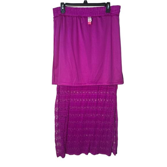 No Boundaries Purple Lace Maxi Skirt. Exterior lace with shorter lining-EUC - Picture 4 of 5